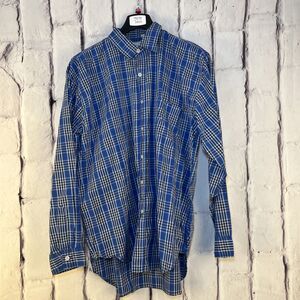 Used Pepe Jeans London Men LS striped Button-down Blue Vtg Grunge Plaid Large
